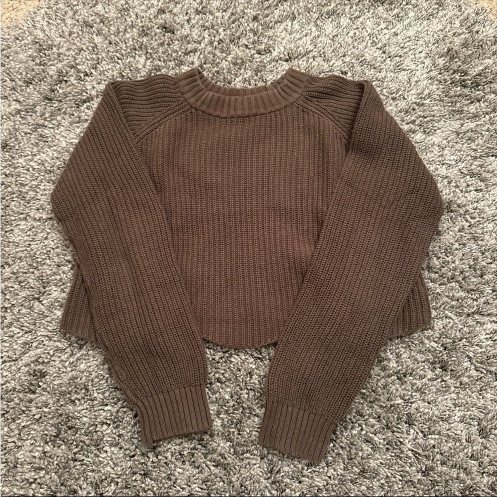 PacSun Olive Ribbed Crew Neck Sweater